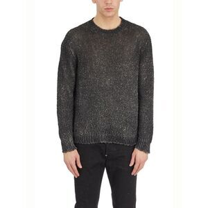 AVANT TOI Distressed Knit Crewneck Sweater Men BLACK Sweaters & Cardigans